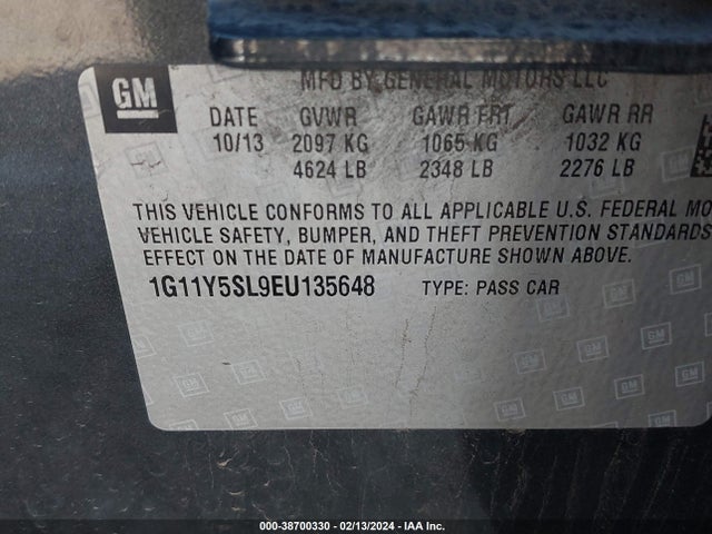 Chevrolet Impala 1ls 2014 1G11Y5SL9EU135648 Image 9