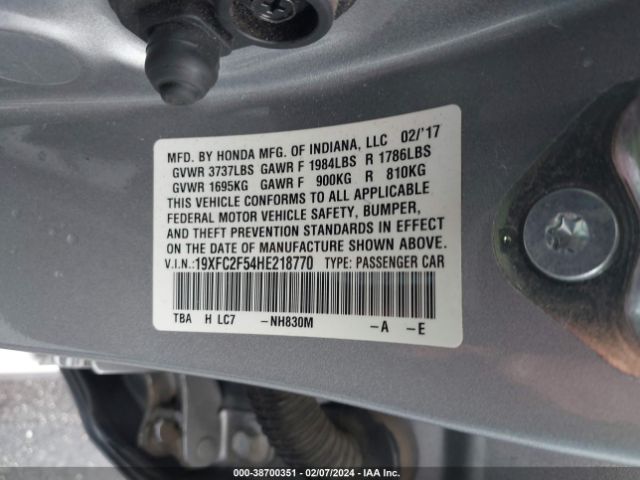 19XFC2F54HE218770 Honda Civic Lx