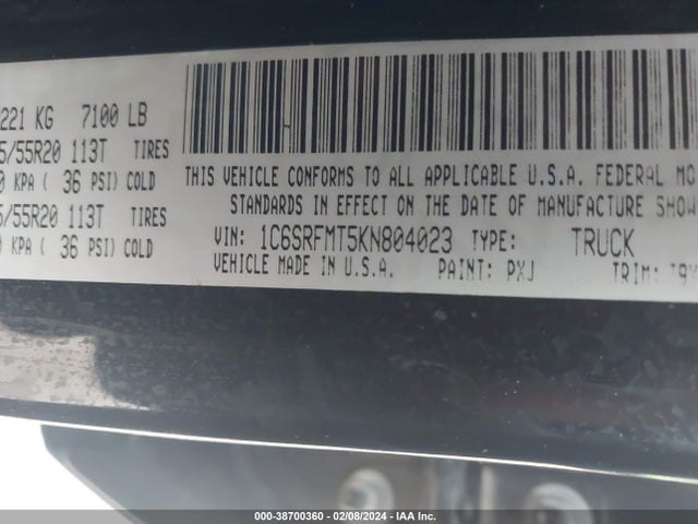 RAM 1500 2019 1C6SRFMT5KN804023 Image 9