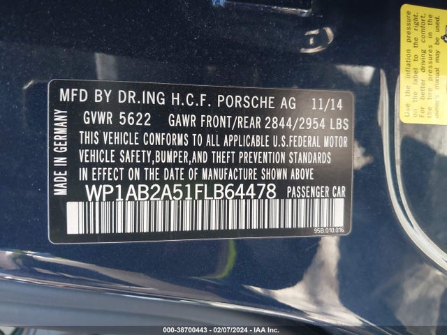 2015 PORSCHE MACAN WP1AB2A51FLB64478 Photo 8