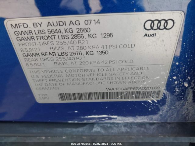 WA1CGAFP6FA020169 Audi Sq5 3.0t Premium Plus