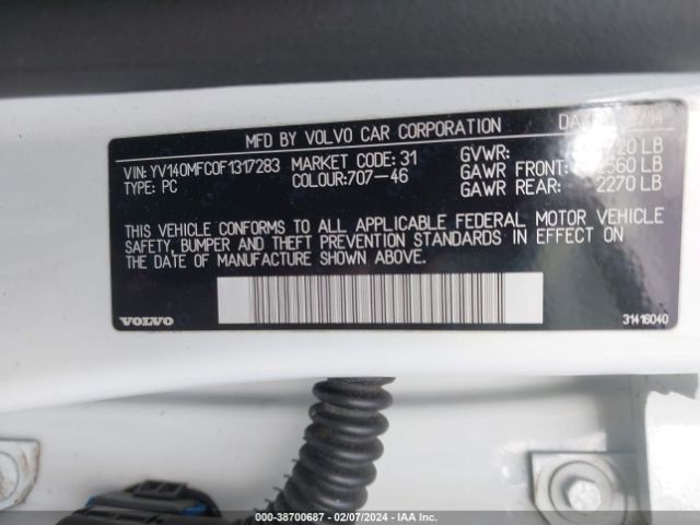 YV140MFC0F1317283 Volvo S60 T5 Premier Plus