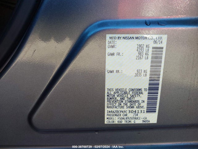 Nissan LEAF S 2015 1N4AZ0CPXFC304131 Image 9