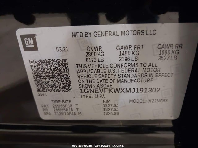 Chevrolet Traverse Awd Ls 2021 1GNEVFKWXMJ191302 Image 9