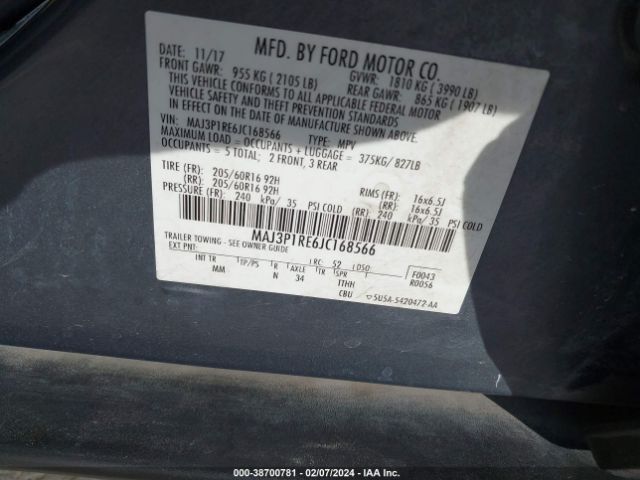 MAJ3P1RE6JC168566 Ford ECOSPORT S