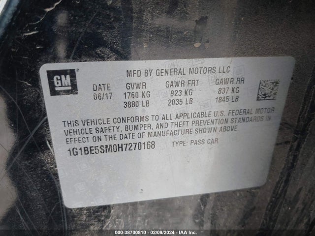 Chevrolet Cruze Lt Auto 2017 1G1BE5SM0H7270168 Image 9