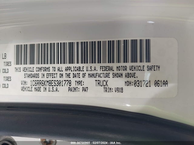 RAM 1500 Tradesman 2014 1C6RR6KM8ES301778 Image 9