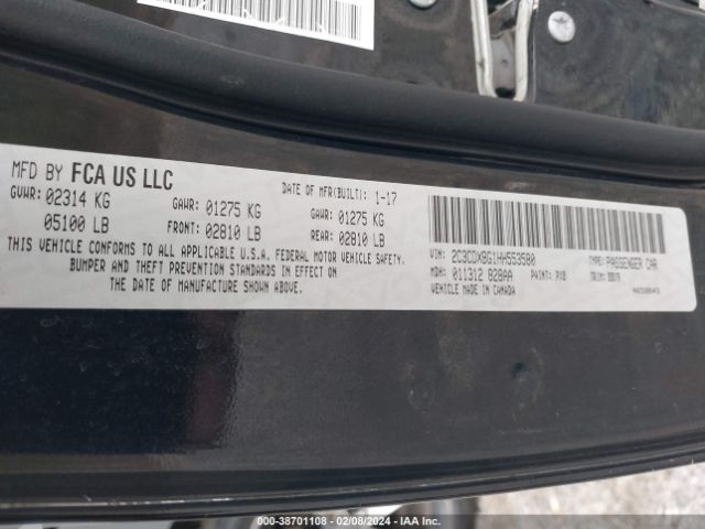 2C3CDXBG1HH553580 Dodge Charger Se Rwd