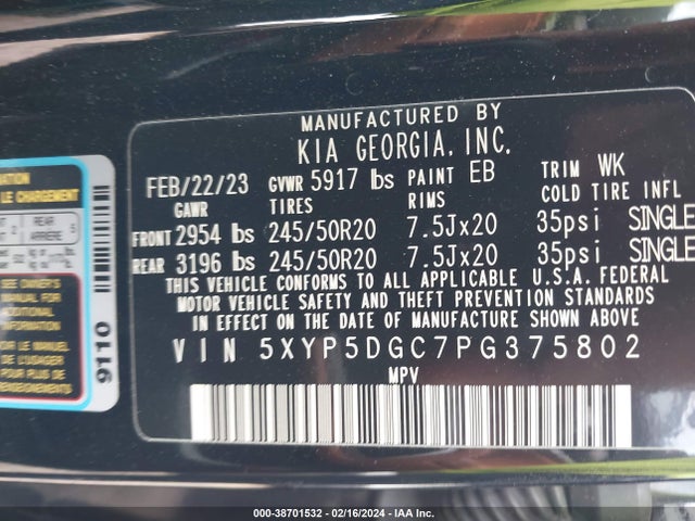 KIA Telluride Sx X-line 2023 5XYP5DGC7PG375802 Image 9