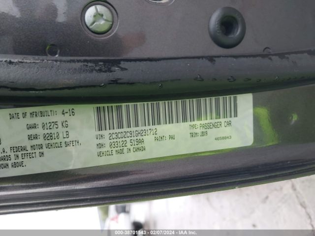 2C3CDZC91GH231712 Dodge Challenger Srt Hellcat