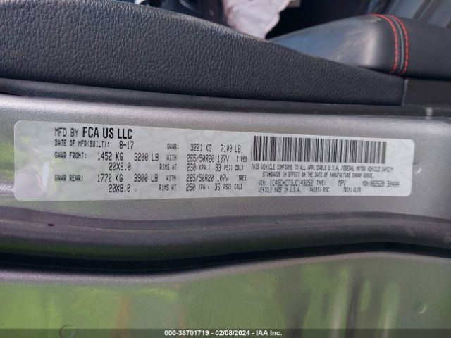 1C4SDHCT3JC143252 Dodge Durango R/t Rwd