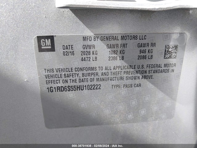 Chevrolet Volt Premier 2017 1G1RD6S55HU102222 Image 9