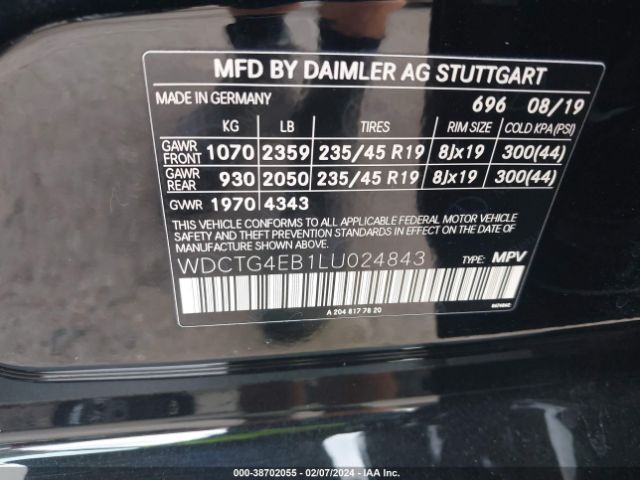 WDCTG4EB1LU024843 Mercedes-Benz GLA 250