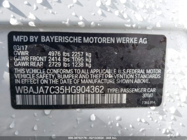 WBAJA7C35HG904362 BMW 530i Xdrive