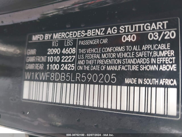 W1KWF8DB5LR590205 Mercedes-Benz C 300