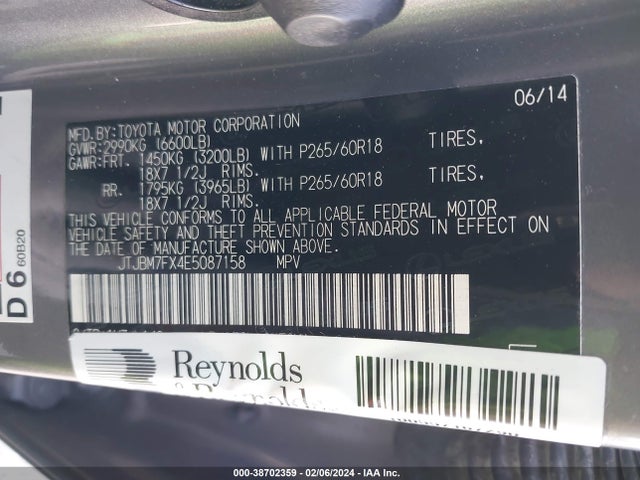 JTJBM7FX4E5087158 Lexus GX 460