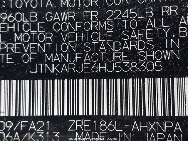 Toyota COROLLA IM 2017 JTNKARJE6HJ538305 Image 9