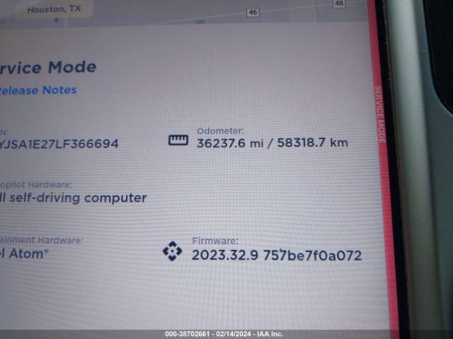 5YJSA1E27LF366694 Tesla Model S Long Range Dual Motor All-wheel Drive/long Range Plus Dual Motor All-wheel Drive
