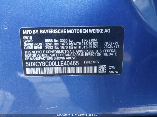 5UXCY8C00LLE40465 BMW X6 M50i
