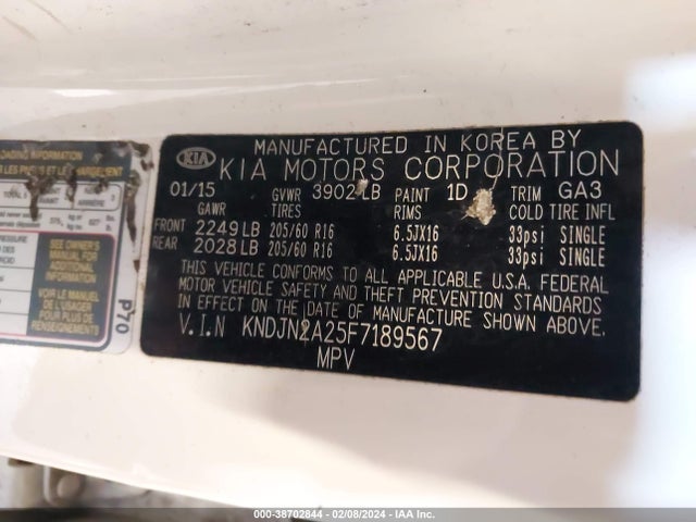KIA Soul 2015 KNDJN2A25F7189567 Image 9