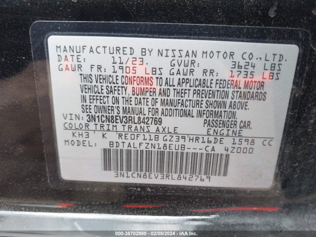 Nissan Versa 1.6 Sv 2024 3N1CN8EV3RL842769 Image 9