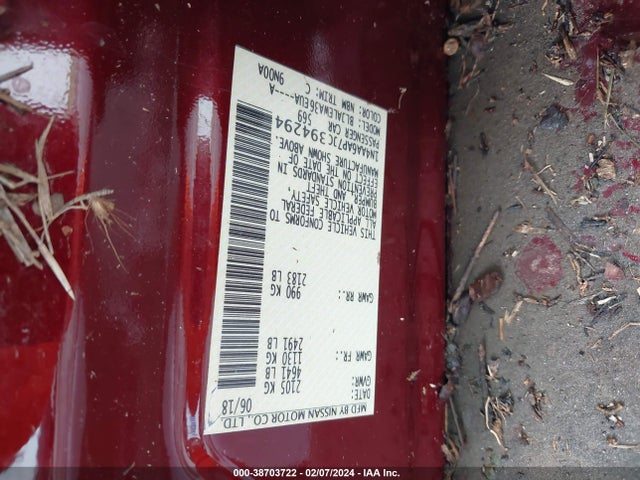 Nissan Maxima 3.5 Sl 2018 1N4AA6AP7JC394294 Image 9