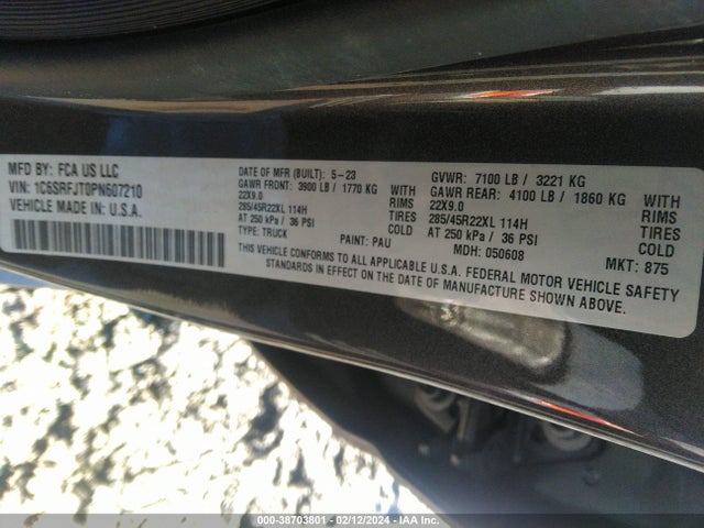 RAM 1500 Laramie  4x4 5'7 Box 2023 1C6SRFJT0PN607210 Image 9