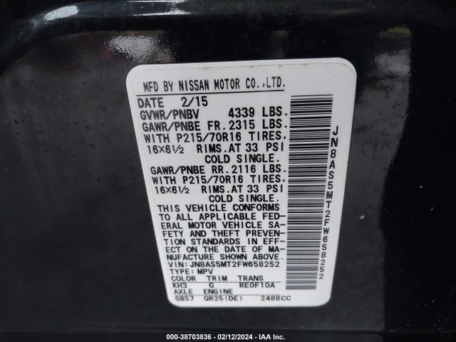 Nissan Rogue Select S 2015 JN8AS5MT2FW658252 Image 9