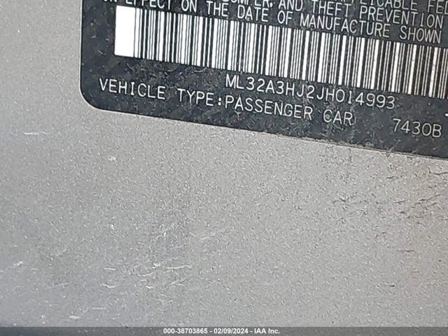 ML32A3HJ2JH014993 Mitsubishi MIRAGE ES