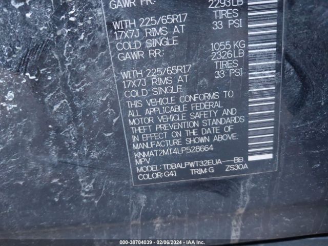 KNMAT2MT4LP528664 Nissan Rogue S Fwd