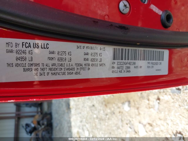 Dodge Challenger Sxt Or R/t 2015 2C3CDZAG4FH821208 Image 9