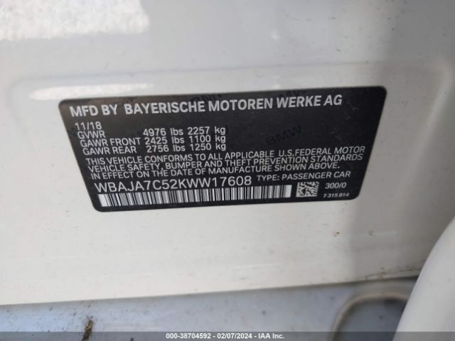 WBAJA7C52KWW17608 BMW 530i Xdrive