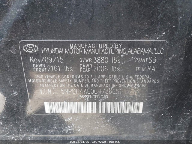 Hyundai ELANTRA SE 2016 5NPDH4AE0GH786651 Image 9