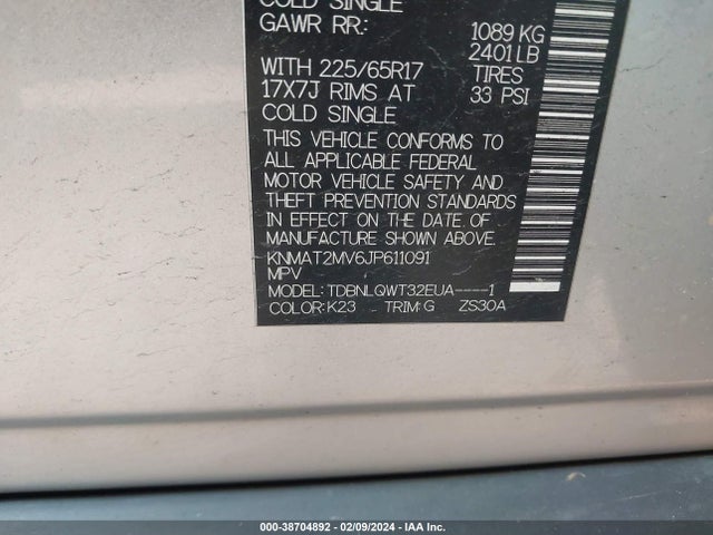 Nissan ROGUE SV 2018 KNMAT2MV6JP611091 Image 9