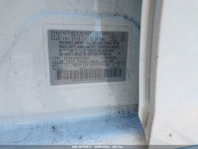 Nissan SENTRA SV 2017 3N1AB7AP3HY375243 Image 9