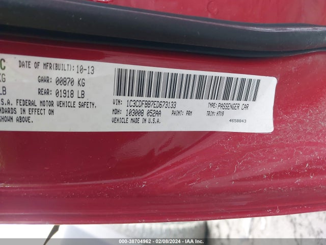 Dodge DART SXT 2014 1C3CDFBB7ED673133 Image 9