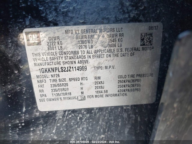 GMC Acadia Denali 2018 1GKKNPLS2JZ114969 Image 9