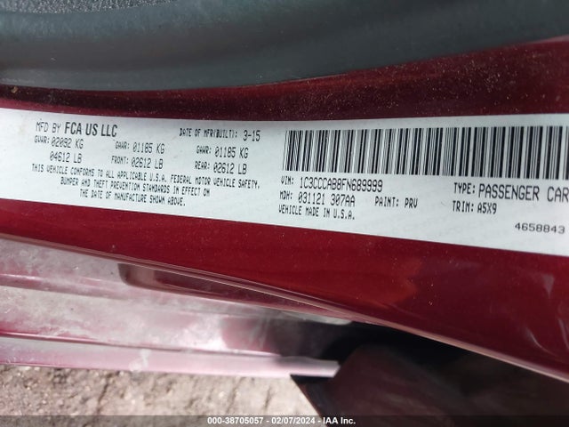 Chrysler 200 Limited 2015 1C3CCCAB8FN689999 Image 9
