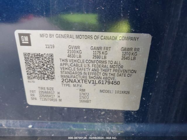 2GNAXTEV1L6179450 Chevrolet Equinox Awd 2fl