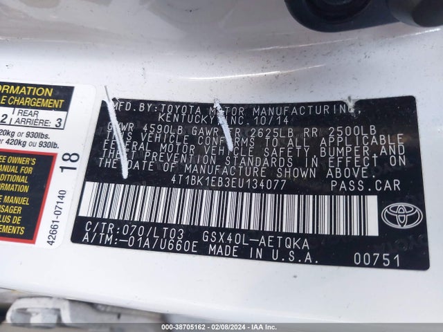 Toyota Avalon Xle Touring 2014 4T1BK1EB3EU134077 Image 9
