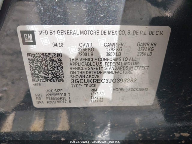 Chevrolet Silverado 1500 2lt 2018 3GCUKREC3JG393282 Image 9