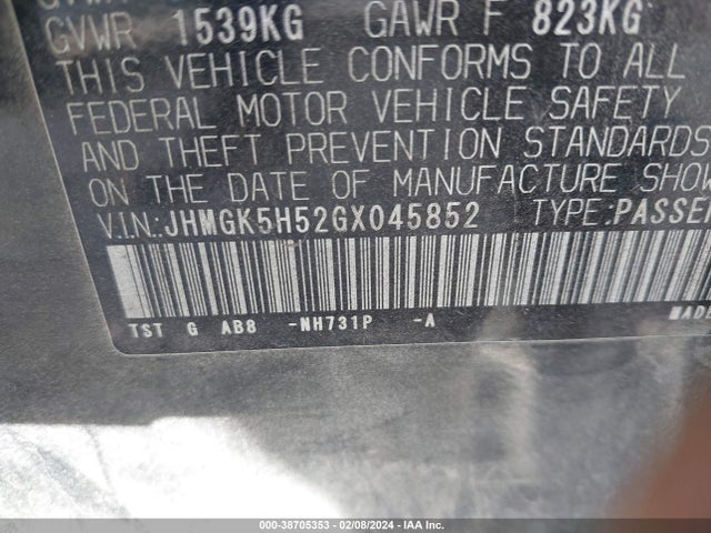 Honda FIT LX 2016 JHMGK5H52GX045852 Image 9