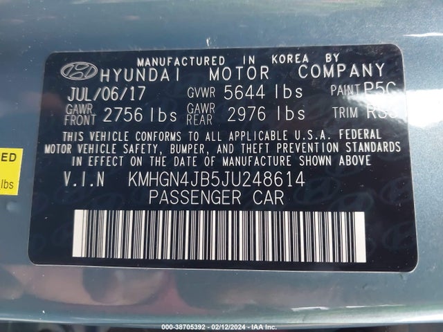 KMHGN4JB5JU248614 Genesis G80 3.3t Sport