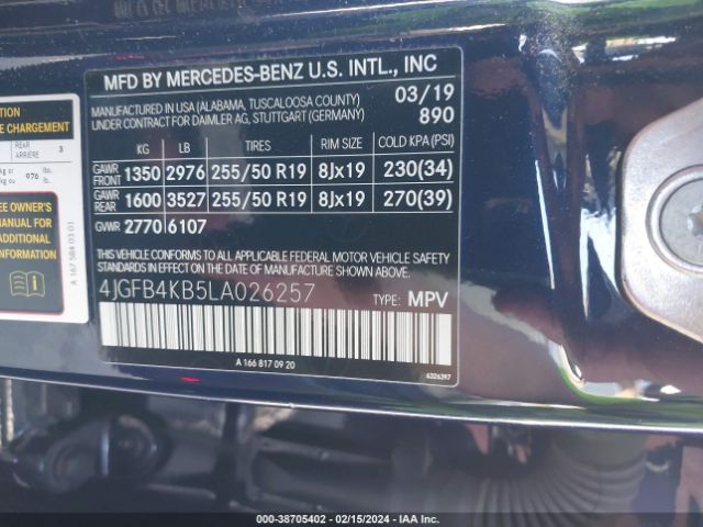 4JGFB4KB5LA026257 Mercedes-Benz Gle 350 4matic