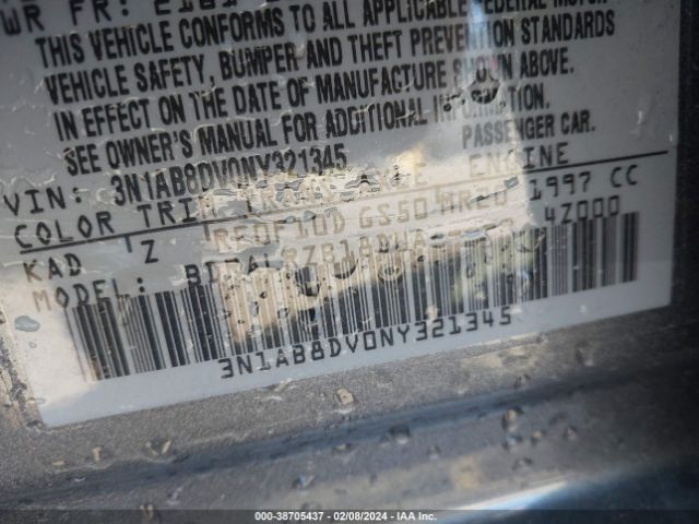 3N1AB8DV0NY321345 Nissan Sentra Sr Xtronic Cvt