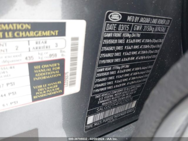 SALGS2TF4FA229376 Land Rover Range Rover 5.0l V8 Supercharged
