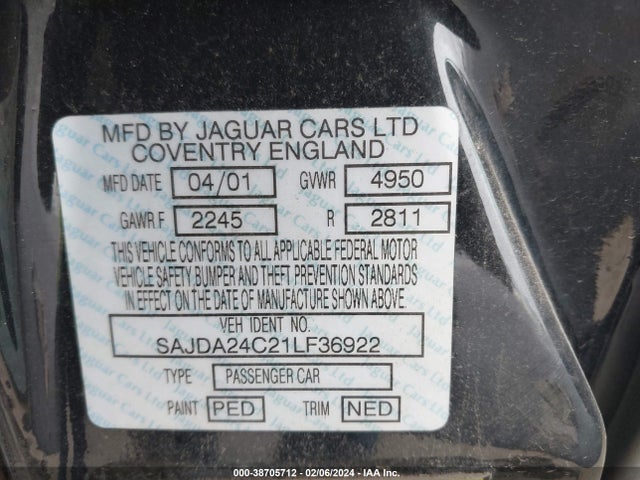 2001 JAGUAR XJ8 SAJDA24C21LF36922 Photo 8