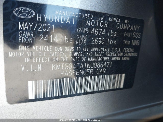 Genesis G70 2.0t Rwd 2022 KMTG34TA1NU086471 Image 9