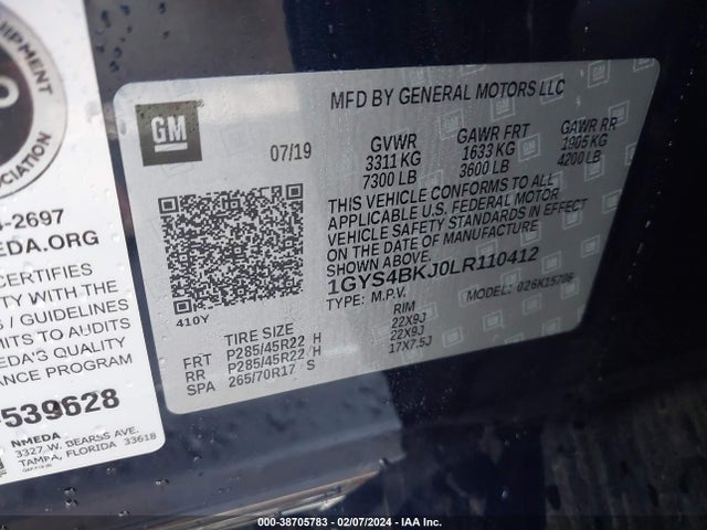 Cadillac Escalade Luxury 2020 1GYS4BKJ0LR110412 Image 9