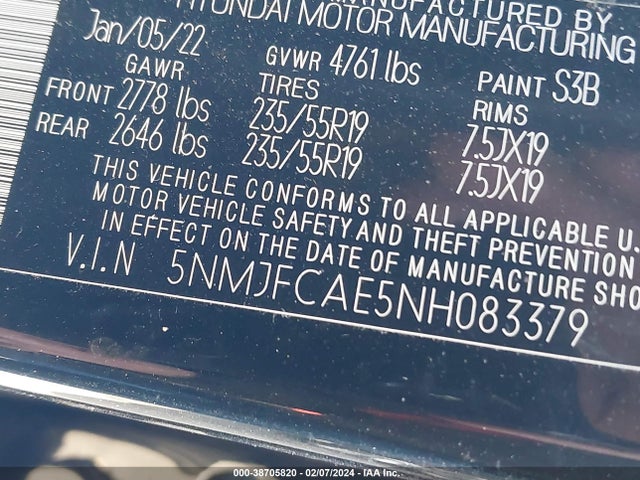 Hyundai TUCSON SEL 2022 5NMJFCAE5NH083379 Image 9
